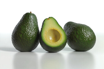 avocado on white background