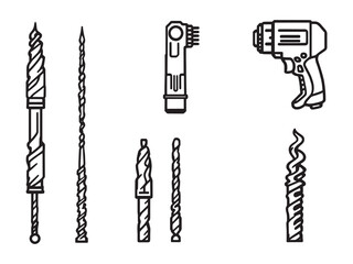 Bone drill line art surgical tool