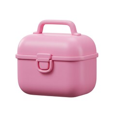 3D square pink lunchbox
