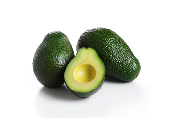 avocado on white background