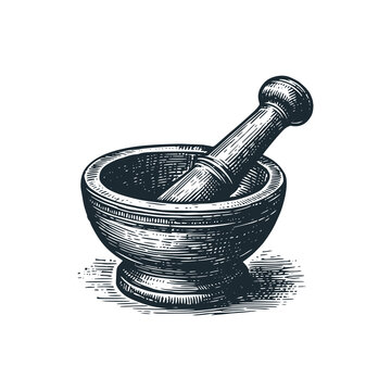 Mortar and pestle &ndash; Black and White Icon Vector and Illustration