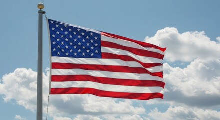Obraz premium American flag waving in the wind