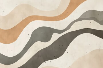 Abstract design of flowing, neutral color stripes with texture.