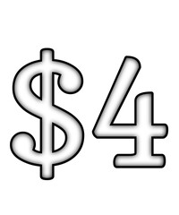 Obraz premium dollar sign on a white background $4