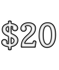 dollar sign on a white background $20