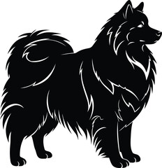 Fototapeta premium American Eskimo Dog silhouette Illustration Vector ArtWork Cute Look