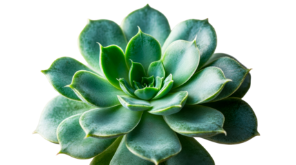 Layered green succulent on white
