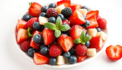 Obraz premium Assorted Fresh Berries and Fruit Salad