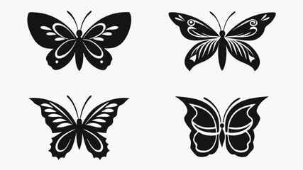 Obraz premium set of butterflies isolated on white