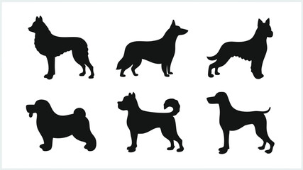 Fototapeta premium set of dogs silhouettes