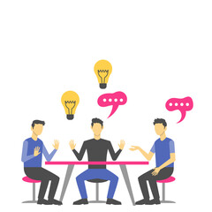 Illustration of Team Discussion and Brainstorming