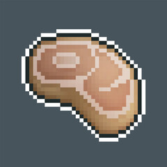 Fototapeta premium beef meat in pixel art style with isolated background