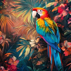 Obraz premium Wild macaw posing beautifully in the jungle high-resolution picture