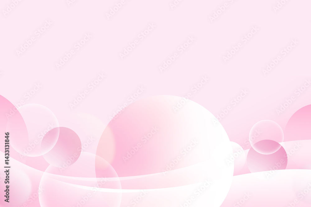 Aufkleber abstract circle gradient soft light pink bokeh with curve pattern wave background for graphic busine
