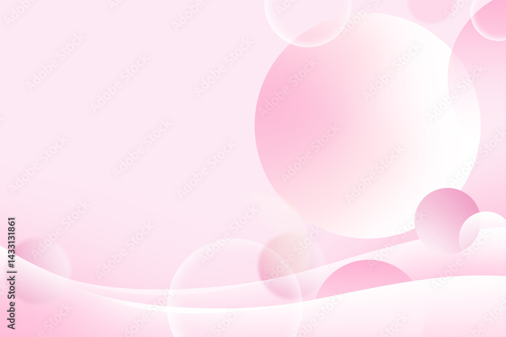 Aufkleber abstract circle gradient soft light pink bokeh with curve pattern wave background for graphic busine