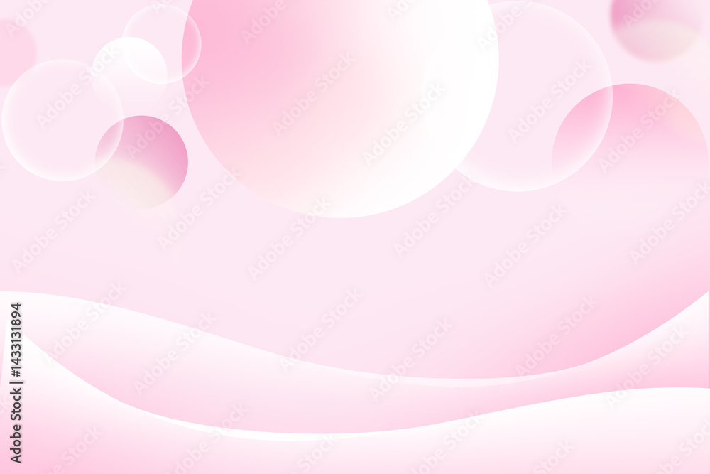 Aufkleber abstract circle gradient soft light pink bokeh with curve pattern wave background for graphic busine
