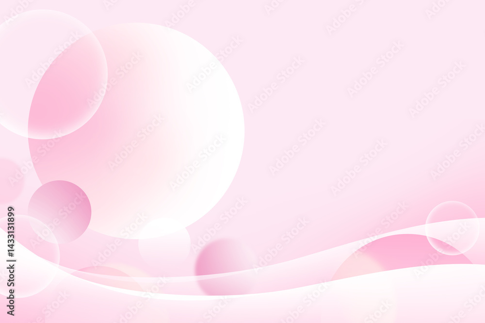 Aufkleber abstract circle gradient soft light pink bokeh with curve pattern wave background for graphic busine