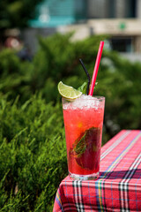 A fresh and delicious drink with syrup