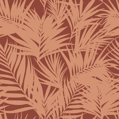 Tropical Leaves - Summer themed bright seamless pattern in flat style. Digital illustration for wallpaper, wrapping paper, background printing.