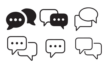 Social media message icon Collection.  Chat Bubble Icon set. Chat, message, Comment, sms, chat, chatting, talk line icon vector illustratio Eps 10