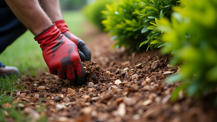 Creating Garden Bed With Wood Chips Mulch