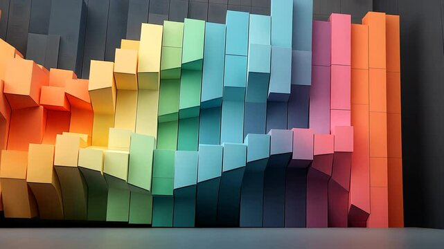 Abstract colorful geometric wall design