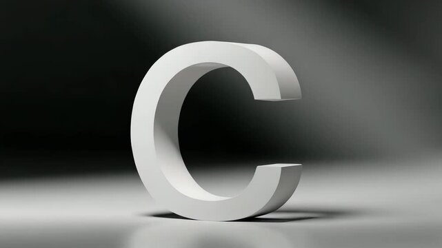 Isolated orange and red letter C icon with fun, bubble, and street art elements