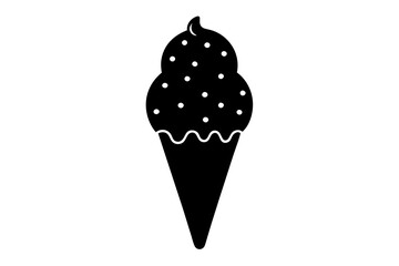 ice cream cone silhouette vector illustration 