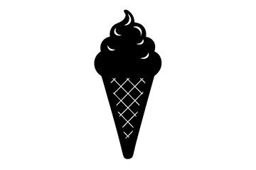 ice cream cone silhouette vector illustration 