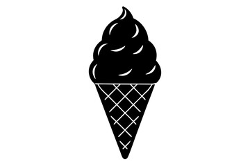 ice cream cone silhouette vector illustration 