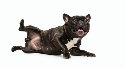 Obraz premium Funny French Bulldog isolated on white background