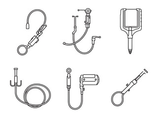 Endoscope line art surgical procedure diagram