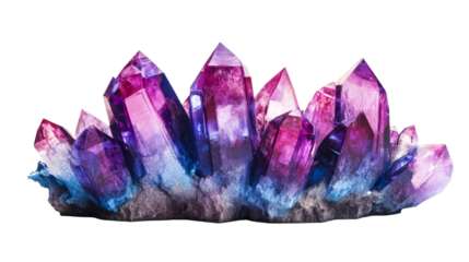 Vivid crystal cluster with sharp edges