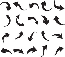 Black  Set Arrow Combination Icons