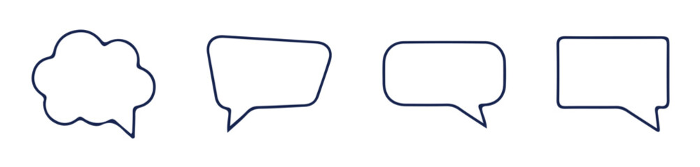 Black Speech bubble icon set. Chat message signs. Talk bubble icon collection. Vector illustration eps 10