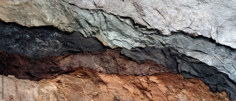 Poster geology mineral tectonic concept. textured layers of rock displaying various shades and patterns.