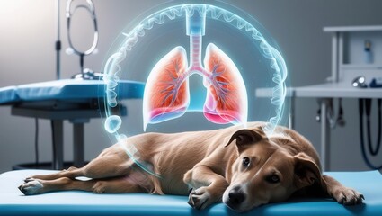 Veterinary examination of dog clinic medical image indoor close-up health insights