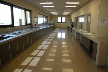 Clean, modern utility corridor