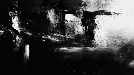 Fototapeta premium Abstract Black and White Painting