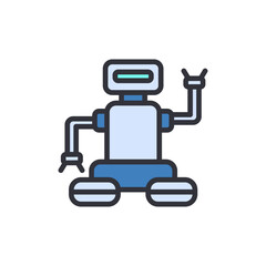 Robot colored icons, minimalist vector illustration ,simple transparent graphic element .Isolated on white background