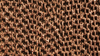 Background: rusty chains.