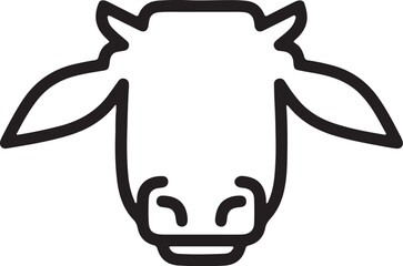 Cow   head simple icon. Vector ICON all icon Viktor