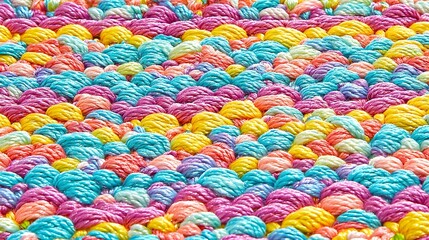 Colorful Woven Textile with Soft Textures and Vibrant Patterns in Shades of Pink and Blue