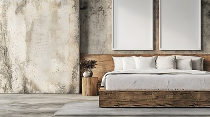 Contemporary Minimalist Bedroom Design with Natural Wood Elements and Neutral Color Palette