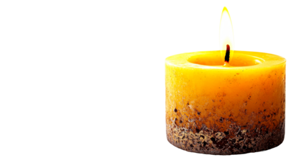 Bright candle glowing in a serene setting