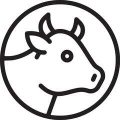 Cow   simple icon. Vector ICON all icon Viktor