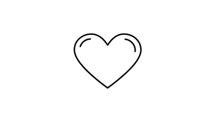 Obraz premium Simple Line Art Heart: Minimalist Black Outline Design