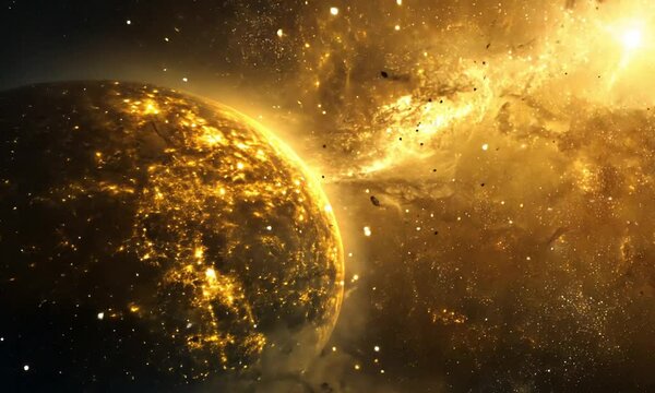 Exploring the Small Magellanic Cloud with an Orbiting View of a Nebula and Distant Stars Made with Generative AI Technology