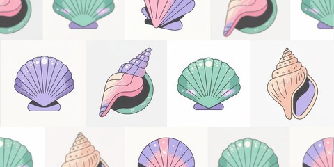 Pastel seashell pattern design.
