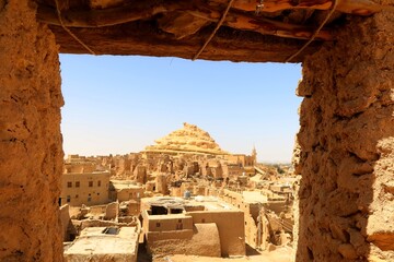 Old Shali fortress streets and houses and cityscape in Siwa oasis in Matrouh in Egypt